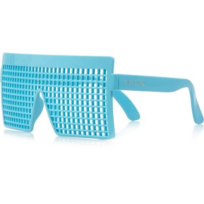 Boys turquoise grid novelty glasses